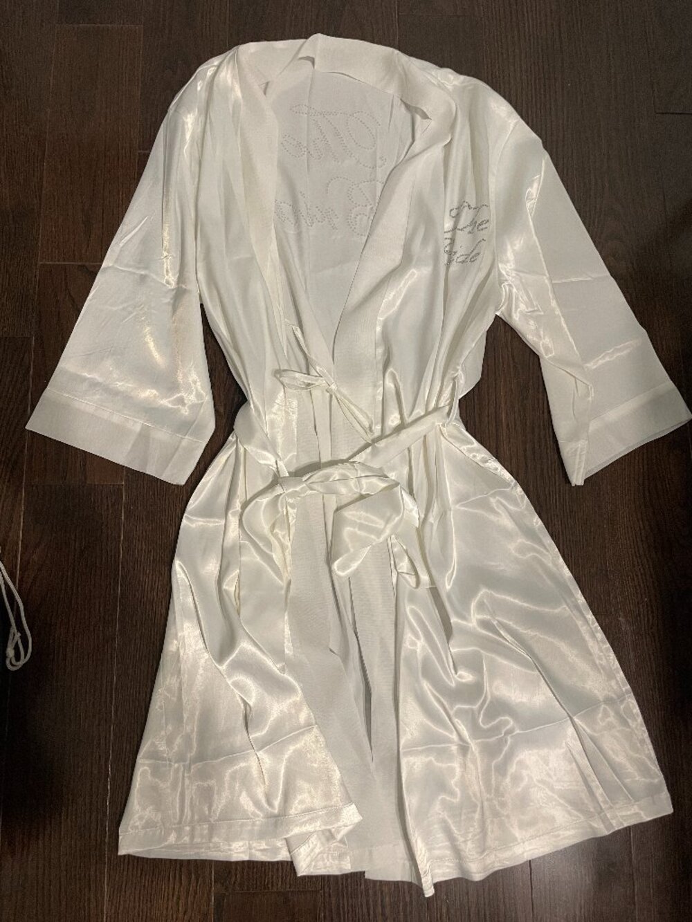 Varsany White Luxury Crystallized Satin "The Bride" Robe